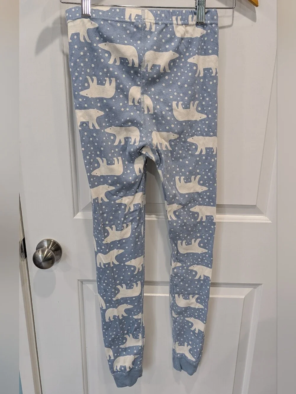 Hanna Andersson Kids Long John Cotton Pajamas Blue Polar Bear Boy Girl 150 12